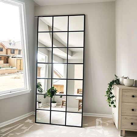 Metal Framed Window Mirror Wall Decoration